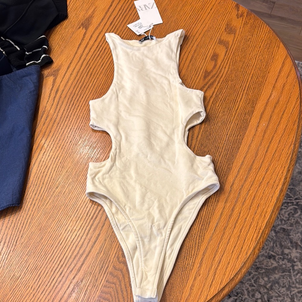 Zara Cream Cutout One Piece